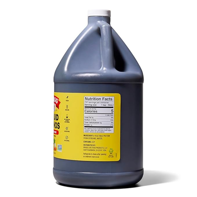 Bragg Liquid Aminos All-Purpose Seasoning - 128 fl oz - Gluten-Free Soy Sauce Alternative - Perfect for Stir-Fries and Cooking at Home