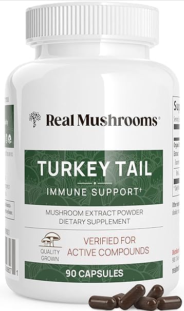 Real Mushrooms Turkey Tail Capsules ??Organic Mushroom Extract for Wellness & Daily Rhythm ??Vegan, Non-GMO, No Fillers Turkey Tail Extract ??90 Count Mushroom Supplement