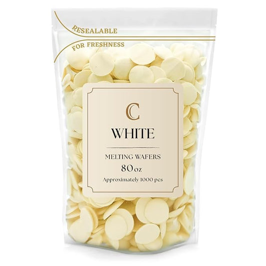 KIDU Chocolate Melting Wafers Bulk Bag Perfect For Dipping, Deserts, Baking And More (5 Pound, White New)