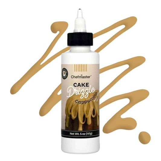 Cappuccino-Flavored Cake Drizzle by Chefmaster, Edible Cake Drip Frosting for Decorating, Drip for Cakes, Cupcakes, Cookies, Donuts, 5 oz