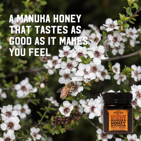 Taylor Pass Honey Co Manuka Honey UMF 5+ MGO 83+ | Monofloral New Zealand Honey | Sustainable, Non-GMO, Halal, UMF Certified | BPA-Free Jar | 8.83 oz