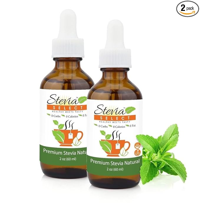 Stevia Select Liquid Stevia Drops - Zero Calorie Sweetener - All Natural Stevia Extract Sweetener Stevia Drops Sweetener Keto Sugar Substitute 2 Oz (2 Pack)