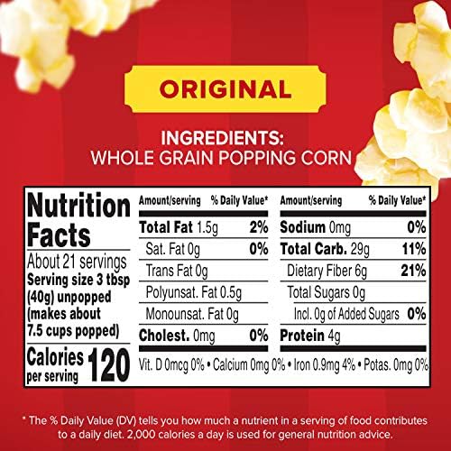 Orville Redenbacher's Gourmet Popcorn Kernels, Original Yellow, 30 oz. (Pack of 6)