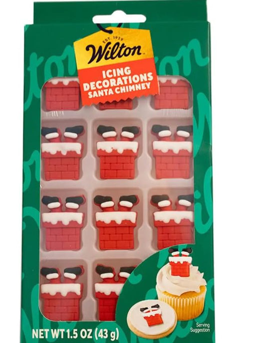 Wilton Santa Chimney Royal Icing Decorations, 12-Count