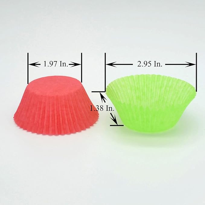 Red and Green Greaseproof Cupcake Liners Standard Paper Baking Cups for Party and More, 150-Count