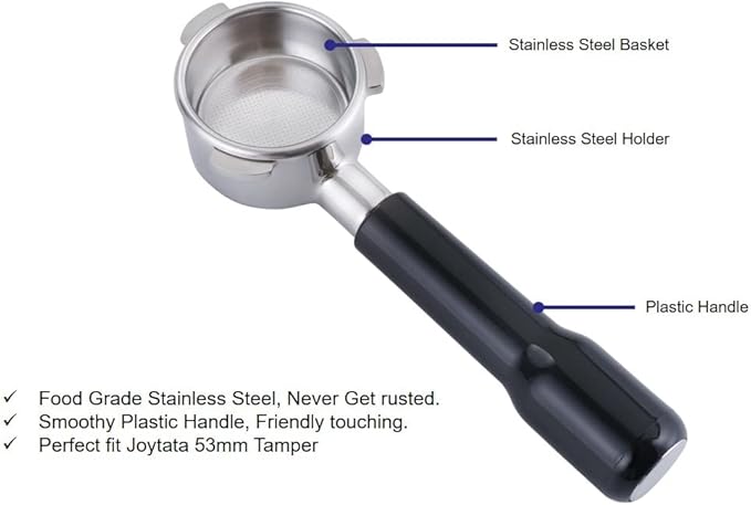 54mm Bottomless Portafilter Compatible with Breville Espresso Machine BES840XL-BES870XL-BES870BSXL-BES878BSS-BES880BSS Stainless Steel Portafilter with Filter Basket Handle-ABS Plastic