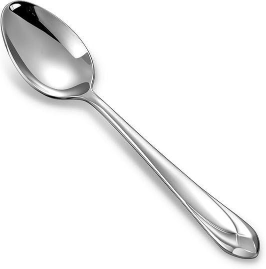 KEAWELL Premium Astra 4-Piece 6.4 inch Spoon Set ??Mirror-Finished 18/10 Stainless Steel with Diamond-Faceted Handles Dishwasher Safe for Modern Dining (4, Teaspoons)
