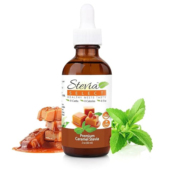 Stevia Select Caramel Flavored Liquid Stevia ??Zero Calorie Coffee, Tea, Drink & Baking Sweetener, All-Natural, No Erythritol, Keto-Friendly Sugar Alternative, 300 Servings ??2 Oz