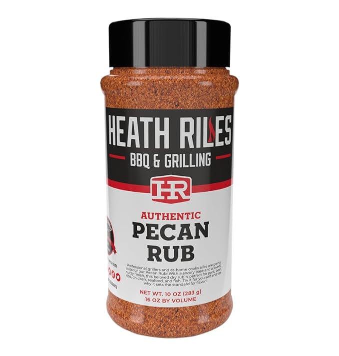 Heath Riles BBQ Rub - Pecan Seasoning, Champion Pitmaster Recipe, Legendary Rubs For Smoking & Grilling, 70+ BBQ Championships, 10 oz.