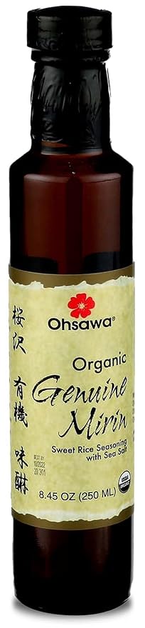 Ohsawa - Genuine Mirin, Authentic Japanese Sweet Cooking Wine, Vegan, Non-GMO, USDA Certified, Ideal for Sauces, Marinades - 8.45 oz