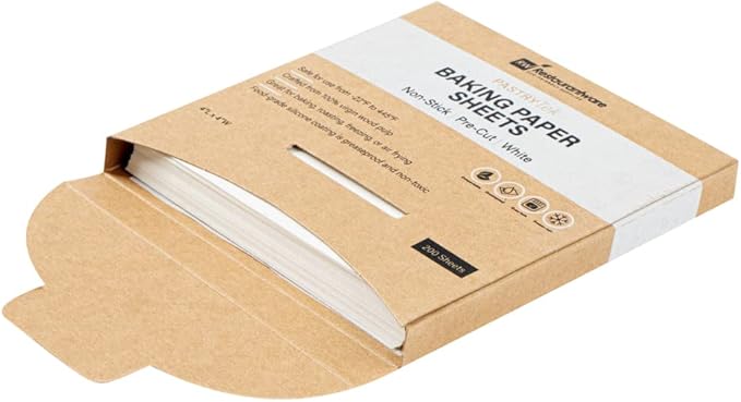Restaurantware Pastry Tek 4 x 4 Inch Parchment Paper Sheets 1000 Greaseproof Baking Sheets For Oven - Pre-cut Double-Sided Silicone Coating White Paper Nonstick Baking Sheets Reusable