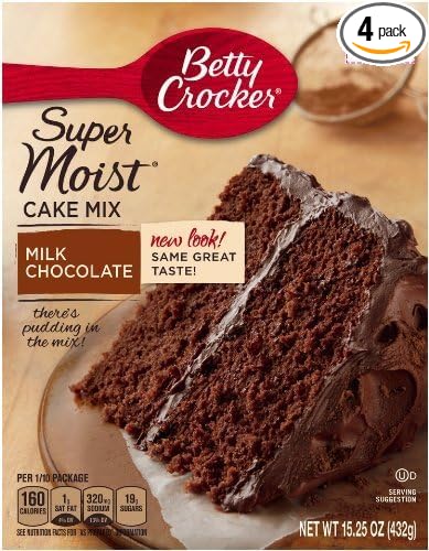 Betty Crocker Supermoist Cake Mix, Milk Chocolate, 15.25-Ounce (Pack of 4)