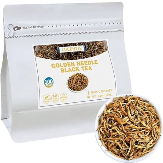 Yunnan Dianhong Black Tea ??Golden Needle, ?‘针, GoldenTip, GoldenMonkey, ?‘丝, Golden Hair ??Loose Leaf Chinese Red Tea, 100g / 3.53oz ??Bold, Full-Bodied, Delicate and Naturally Sweet