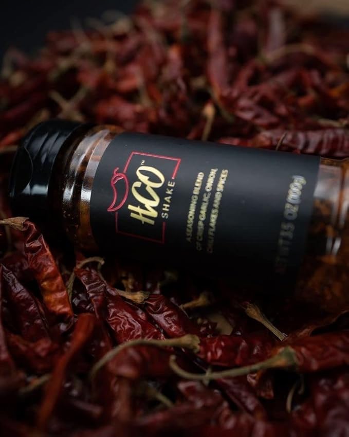 HCO Shake by Hot Crispy Oil | Say Good-Bye to Boring Red Pepper Flakes! An All-Purpose Seasoning Blend of Crisp Garlic, Onion, Chili Pepper Flakes, and Spices.