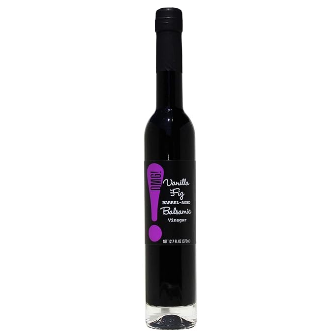 OMG! Oils: Gourmet Vanilla Fig Barrel-Aged Balsamic Vinegar (Perfect for Dipping, Marinades, Glazing and Topping!), 375ml/12.7oz??,<div>