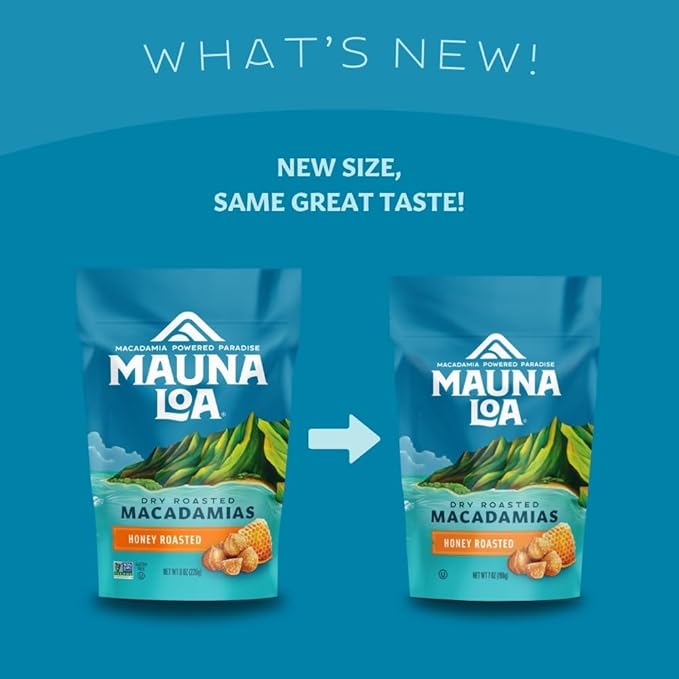 Mauna Loa Premium Roasted Macadamia Nuts, Honey Roasted Flavor, 7 Oz Bag