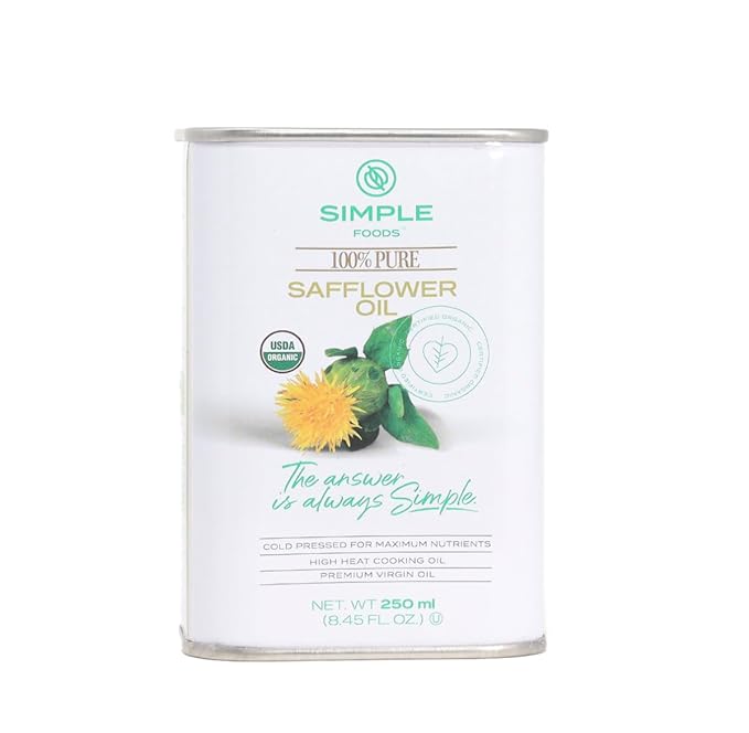 Simple Foods Organic Safflower Oil - USDA Certified Organic, Cold-Pressed 8.45 oz