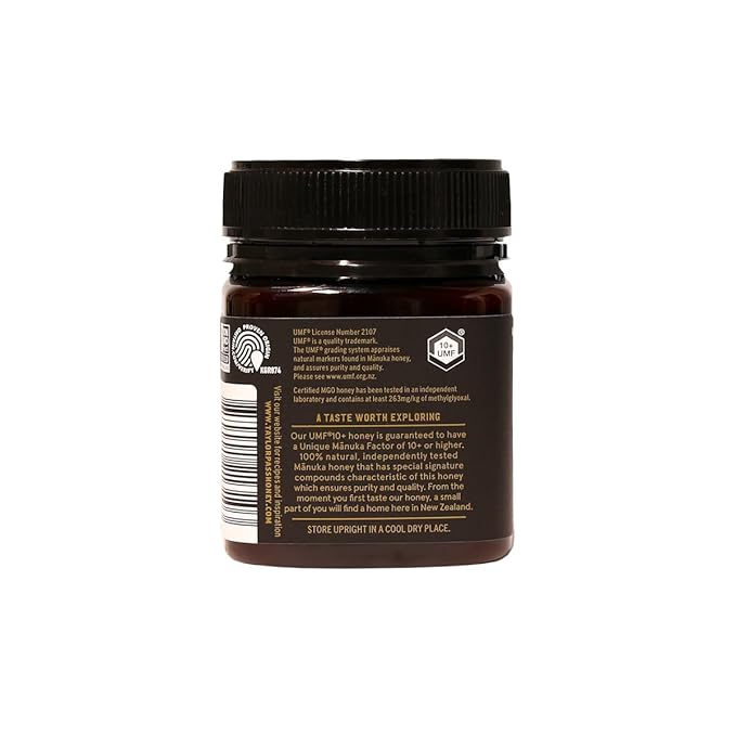 Taylor Pass Honey Co Manuka Honey UMF 10+ MGO 263+ | Monofloral, Sustainable Premium New Zealand Honey | Certified Non-GMO, Halal, BPA-Free Jar | 8.83oz