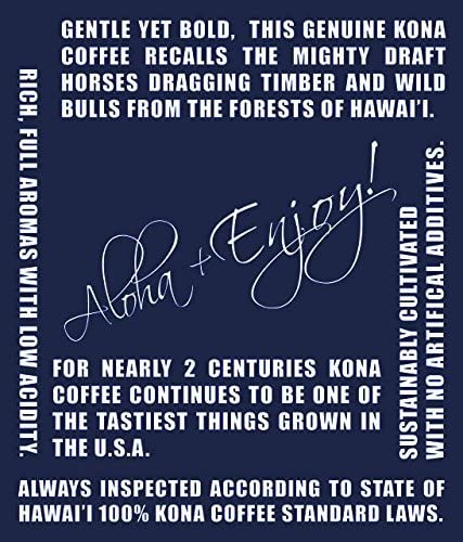 Blue Horse 100% Kona Coffee Pods, Medium Roast, 20ct Single Serve, Compatible with K Cups 2.0, Farm Fresh, Authentic Arabica Beans from Hawaii’s Big Island for a Smooth, Rich Flavor