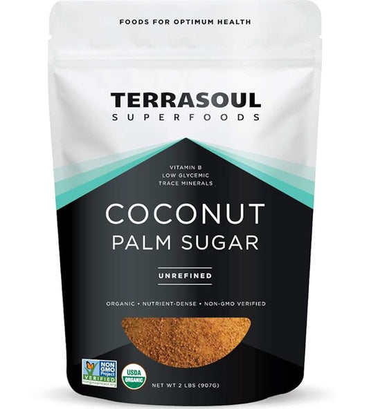 Terrasoul Superfoods Organic Coconut Sugar, 2 Lbs - Low Glycemic | Unrefined | Trace Minerals