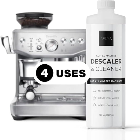 CREMA Coffee Products ??Coffee Machine Descaler & Cleaner ??Compatible with All Machines ??16 fl oz (4 Uses)