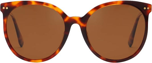 DUCO Oversized Polarized Sunglasses Womens Trendy Mirrored Shades Retro Round Vintage Light Weight UV400 Sun Glasses W016