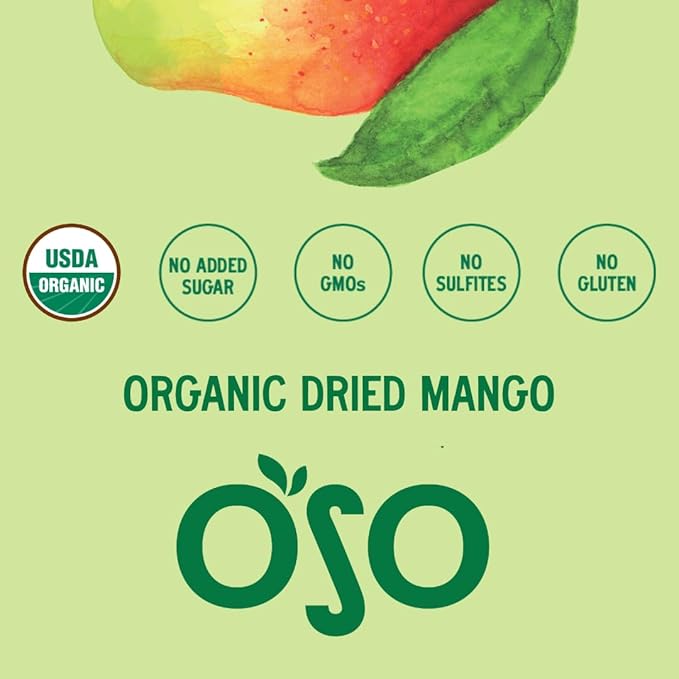 Oso Snacks Organic Dried Mango Slices. Premium Quality, Large Round Halves!| 5LB Bulk Bag| No Sugar Added | No Preservatives | 100% Fruit | No GMO | Simply Fruit. Simply Delicious.
