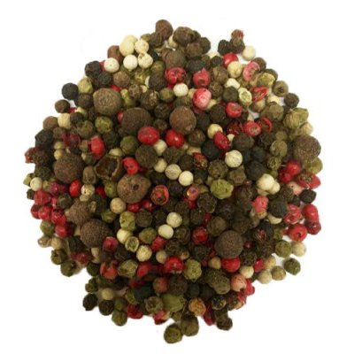 OliveNation Whole Rainbow Peppercorn Mix, Black, Green, Pink, White, Jamaican, Tellicherry, Szechuan - 8 ounces