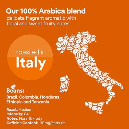 WOKEN COFFEE Compostable Nespresso Pods - Arabica Light Roast Italian Espresso Coffee Capsules Compatible With Nespresso Coffee Machine (100 Pod Count, 10 Boxes)