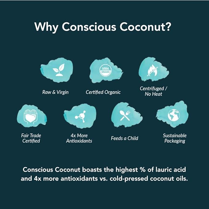 Conscious Coconut Travel-Ready Tube (3.4 oz) - Certified Organic & Fair Trade Coconut Oil for Skin, Health & Wellness - Raw, Virgin, TSA-Approved, Centrifuged, Cold-Pressed, Multipurpose Balm