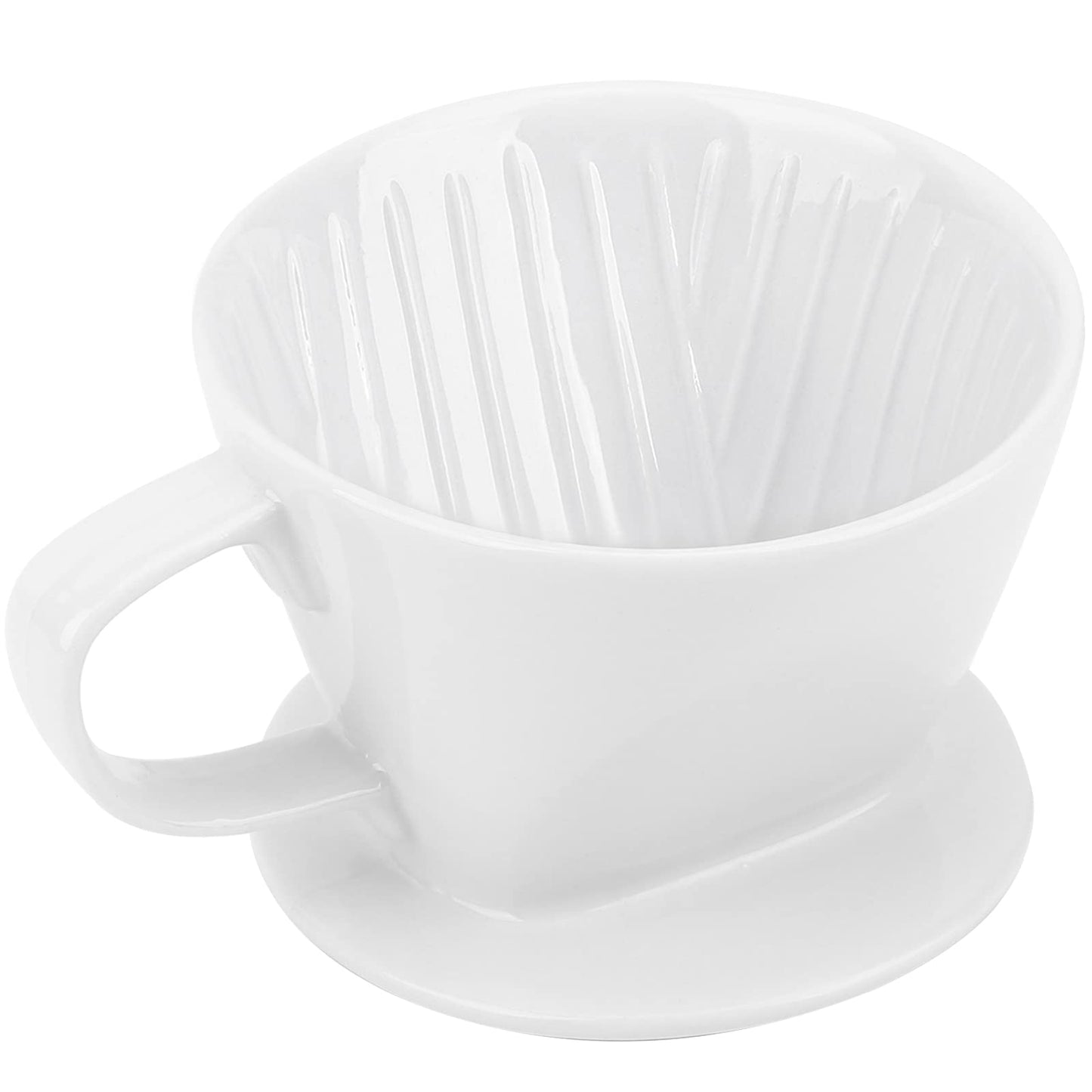 Segarty Pour Over Coffee Maker, Single Cup White Ceramic Coffee Dripper, Size No.2 Reusable Filter