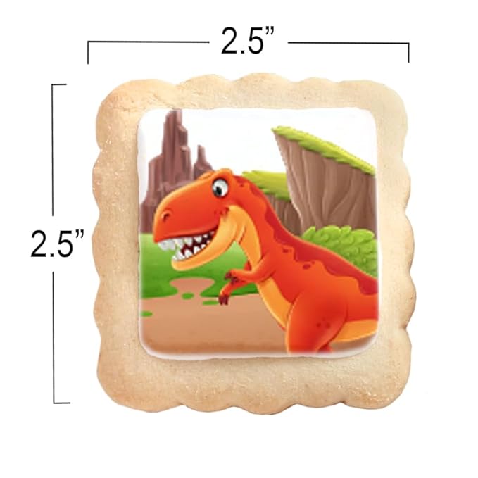 Dinosaur Cookies Individually Wrapped Dino Jurrasic themed Theme Party Favors 24 Pack Bulk for Kids Birthday Party Sugar Cookie T-Rex