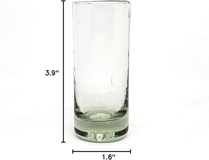 Clear 2 oz Tequila Shot Glasses (set of 6), Recycled Glass, Lead-free, Toxin-Free (Shot)