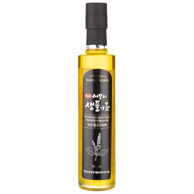HELLO KFOOD YECHEON OMUI 100% Pure Raw Perilla Oil, Cold Pressed, Made in Korea (Yecheon) ??“뎅????‰쿇 ??¸뱾湲곕ì«?- 10.14 fl oz (300ml)