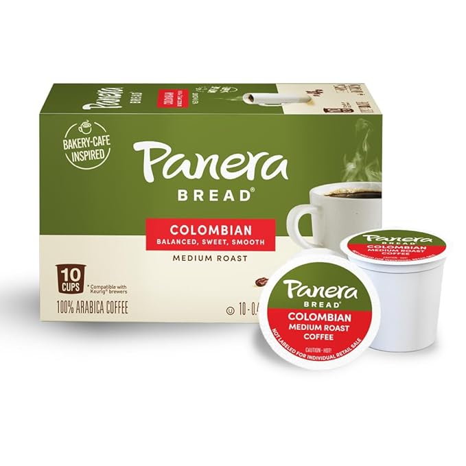 Panera Bread Colombian Medium Roast Coffee, Single Serve 60 Count Pods (6 Packs of 10)