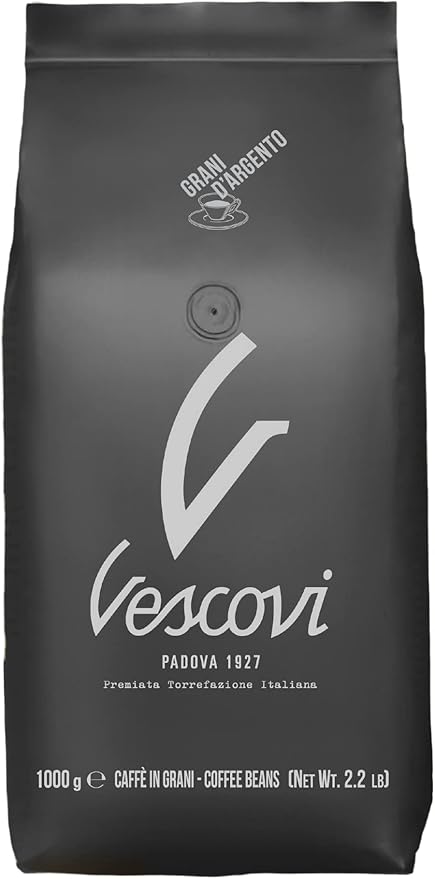 V VESCOVI Grani D'argento Coffee Beans | Premium Italian Espresso Beans | Medium Roast | 2.2 lb/1kg