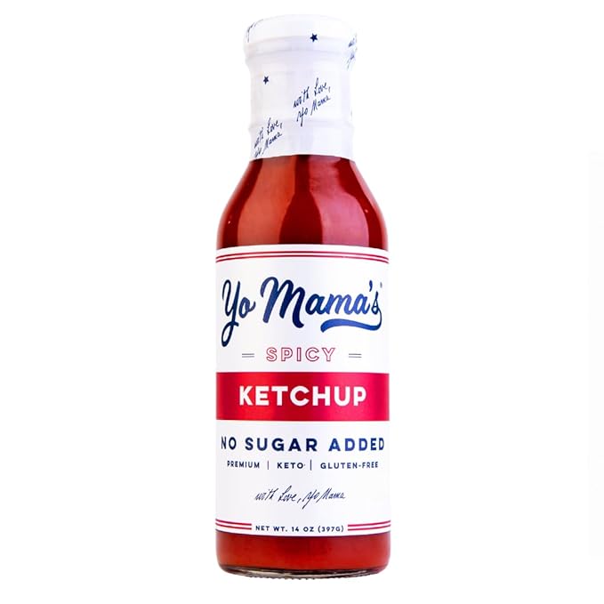 Yo Mama's Foods Keto Spicy Ketchup ??Pack of (1) - No Sugar Added, Low Carb, Vegan, Gluten Free, Paleo Friendly, and Made with Whole Non-GMO Tomatoes!