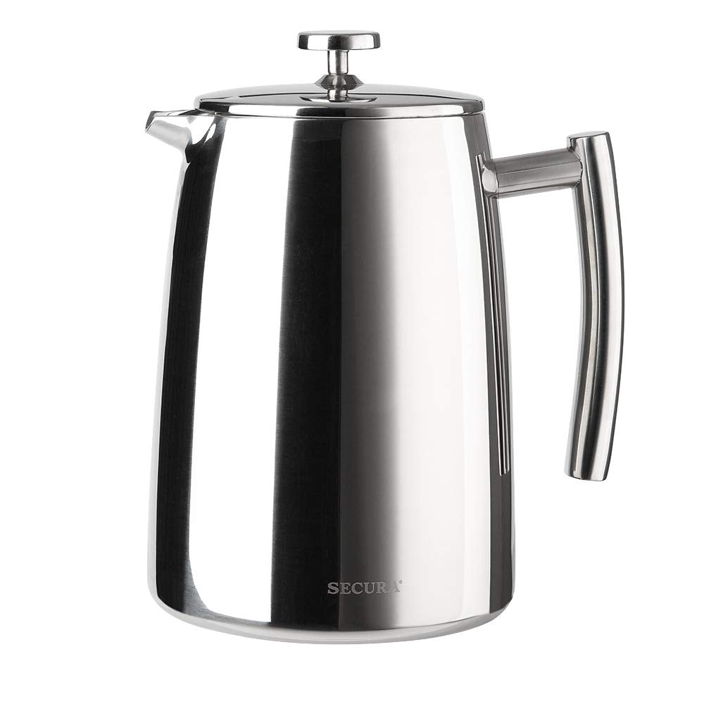 Secura French Press Coffee Maker, 50-Ounce, 304 Stainless Steel Insulated Coffee Press with Extra
