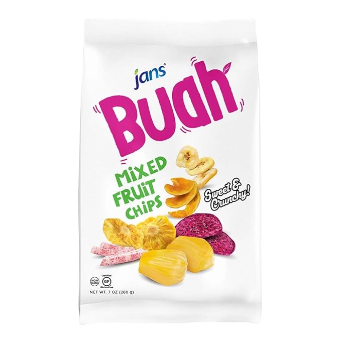 Jans Buah Mixed Fruit Chips (Pack of 12) ??Experience Real Dried Fruit, Gluten-Free, Sweet & Crunchy, Ready-to-Eat, Perfect for Anytime Snacking