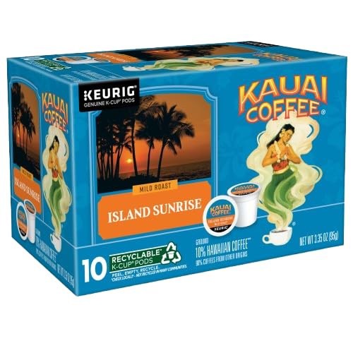 Kauai Coffee K-Cup Pods for Keurig Brewers – Arabica Coffee, 10% Hawaiian – Mild, Medium and Dark Roast, Rich, Smooth, No Bitterness – Six Flavors, 6 Packs of 10 Single Serve K-Cups