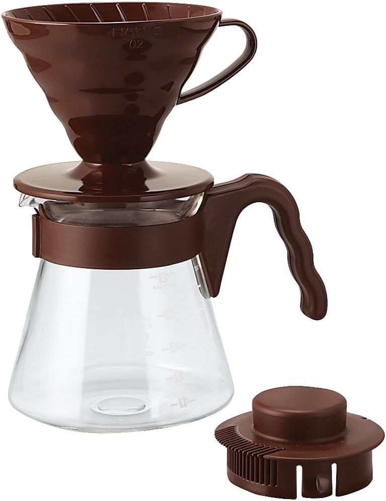 Hario V60 Pour Over Coffee Starter Set, Size 02, Brown