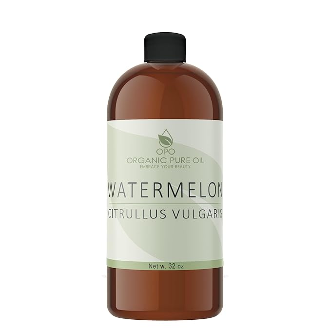 Watermelon Seed Oil - 32 oz - 100% Pure, Unrefined, All Natural, Non GMO, Bulk, Organically Sourced, Vegan, Carrier Oil for Face Scalp Hair Skin Nails Body Feet Arms Legs Dry Skin Moisturizer - OPO