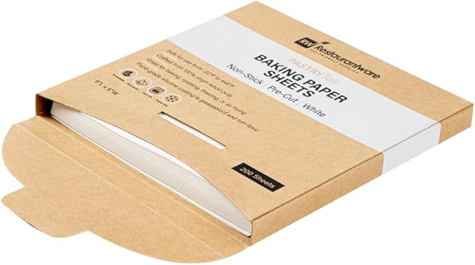 Restaurantware Pastry Tek 5 x 5 Inch Parchment Paper Sheets 1000 Greaseproof Baking Sheets For Oven - Pre-cut Double-Sided Silicone Coating White Paper Nonstick Baking Sheets Reusable