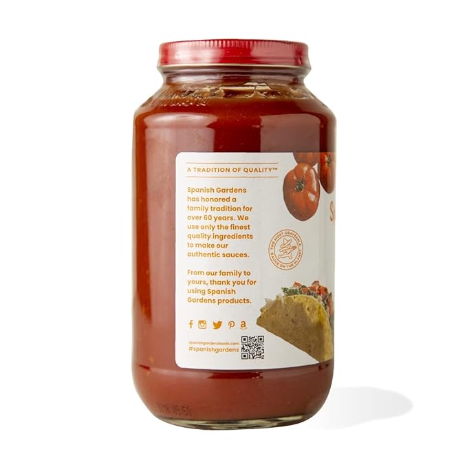 Spanish Gardens Taco Sauce (6 Pack) ??Extra Hot Taco Sauce for Authentic Mexican Food ??Original Family Recipe, Super Spicy Sauce for Tex Mex Food (23 oz)