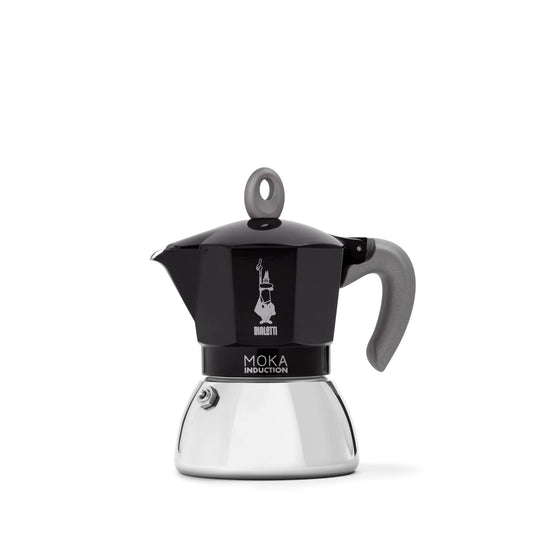 Bialetti Moka Induction Stovetop Coffee Maker, 4 Cup / 5.7 oz, Black