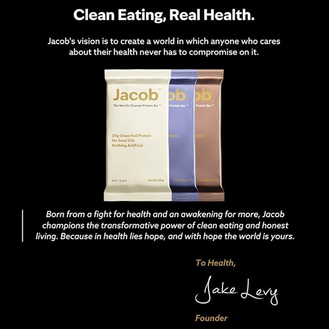 Jacob Bar, Protein Bars, Mixed Berry (9 Bars Total) - 20g Grass-Fed Protein, No Seed Oils, Nothing Artificial