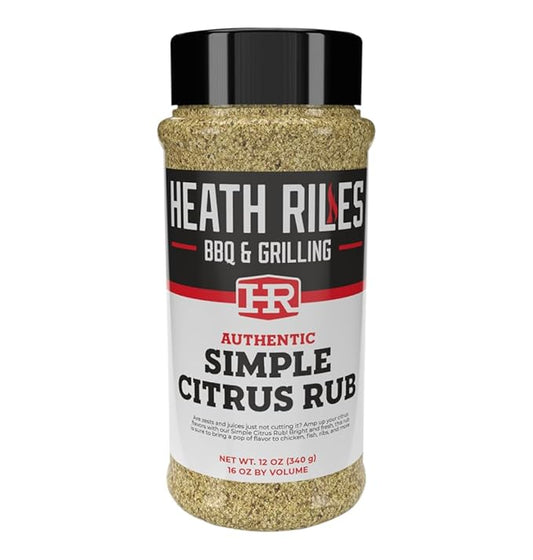 Heath Riles BBQ Rub - Simple Citrus Seasoning, Champion Pitmaster Recipe, Legendary Rubs For Smoking & Grilling, 70+ BBQ Championships, 12 oz.