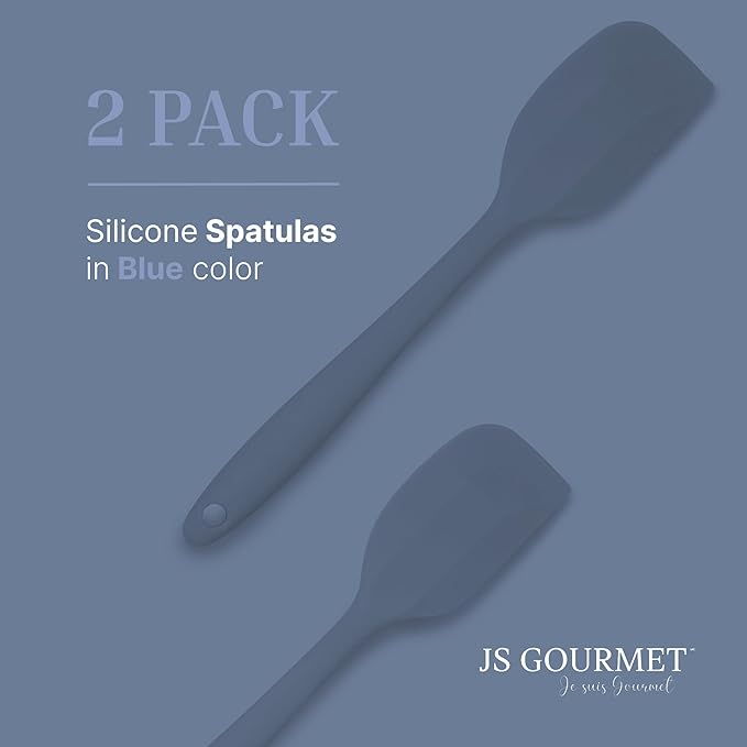 Silicone Spatula Set – 2-Piece Set of Rubber Spatulas for Non-Stick Cookware – Kitchen Tools and Accessories with Comfortable Handles, Heat-Resistant Utensils for Cooking and Baking – Blue
