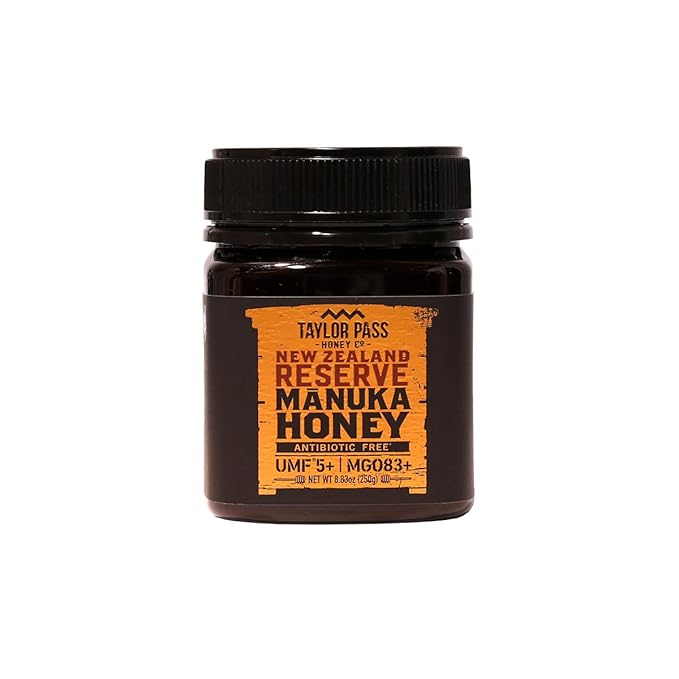 Taylor Pass Honey Co Manuka Honey UMF 5+ MGO 83+ | Monofloral New Zealand Honey | Sustainable, Non-GMO, Halal, UMF Certified | BPA-Free Jar | 8.83 oz