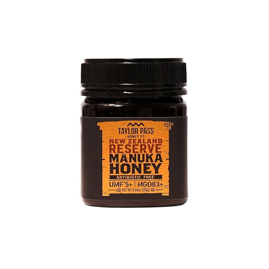Taylor Pass Honey Co Manuka Honey UMF 5+ MGO 83+ | Monofloral New Zealand Honey | Sustainable, Non-GMO, Halal, UMF Certified | BPA-Free Jar | 8.83 oz